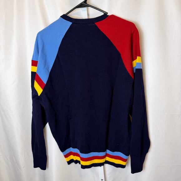 VTG Le Coq Sportif Colorblock Crewneck Sweater Made in UK 40” US M Retro Stripe - Picture 5 of 7